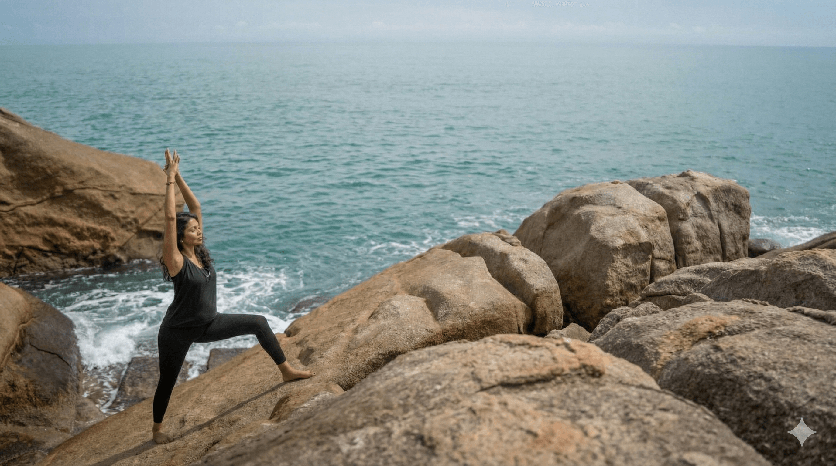 Yoga practice in a serene outdoor setting
